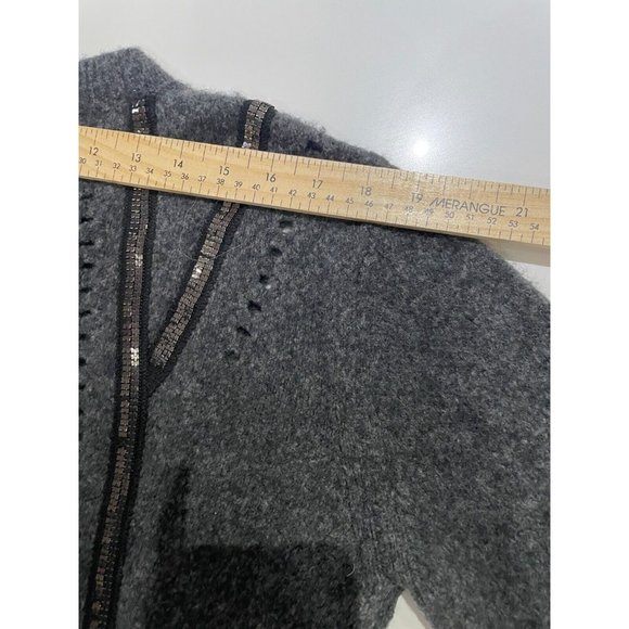 One Grey Day mercerized yak Wool Sweater metal ascent Sz M Anthropologie gray - Picture 15 of 15